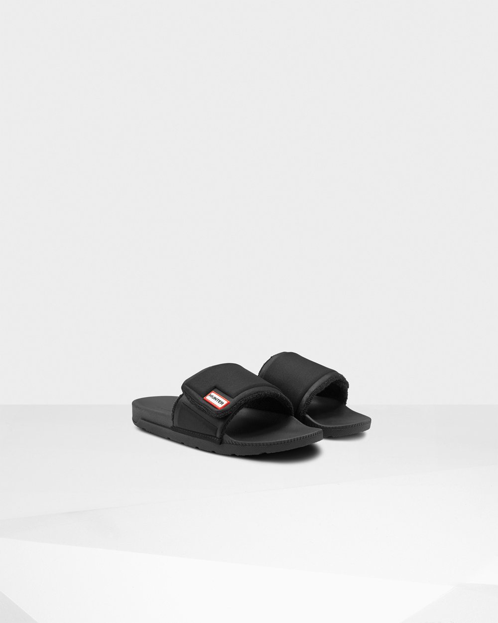 Womens Slides - Hunter Original Adjustable (62VLYHZXU) - Black